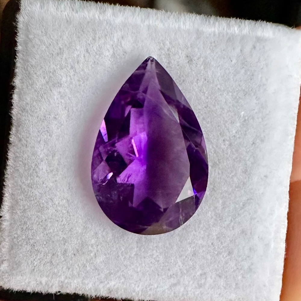💜 VIVID ROYAL 4.36ct Natural Amethyst ✨ Deep Purple Pear Cut Gem